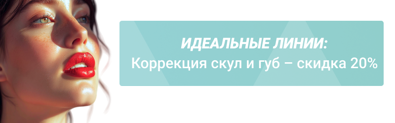 Идеальные линии: коррекция скул и губ со скидкой 20%